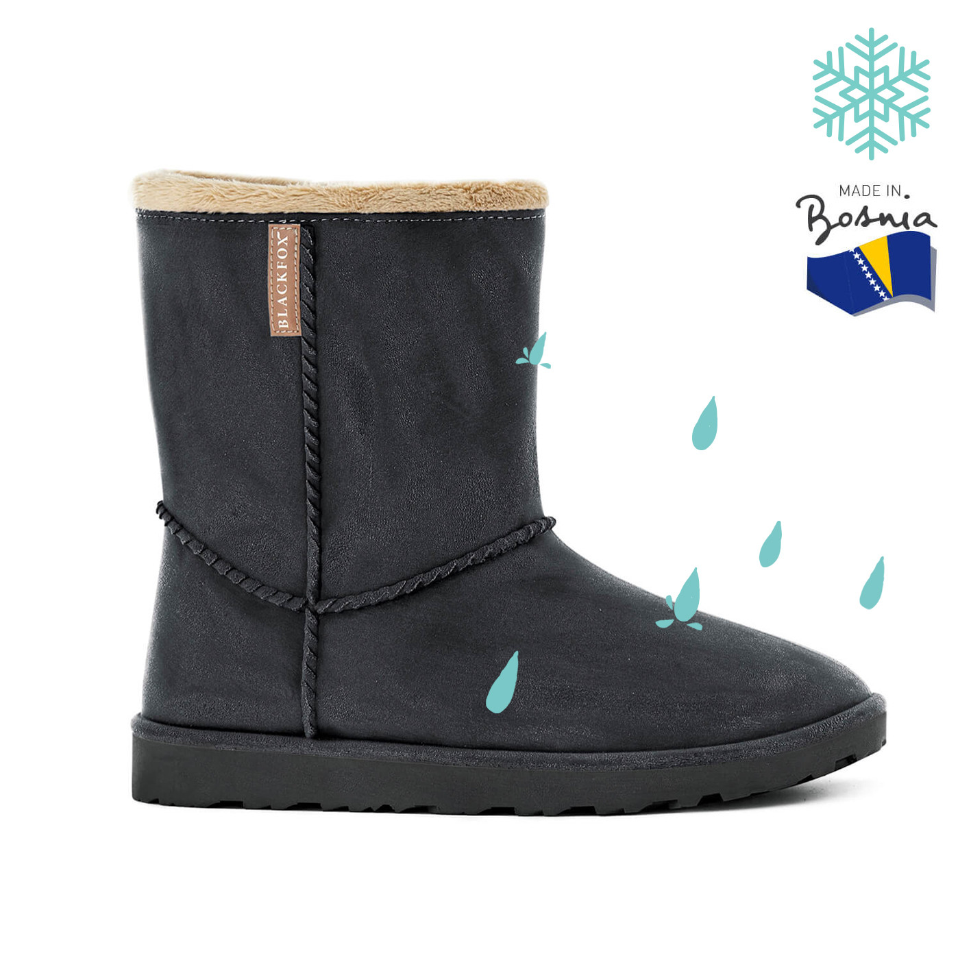 Black shop fox bottes